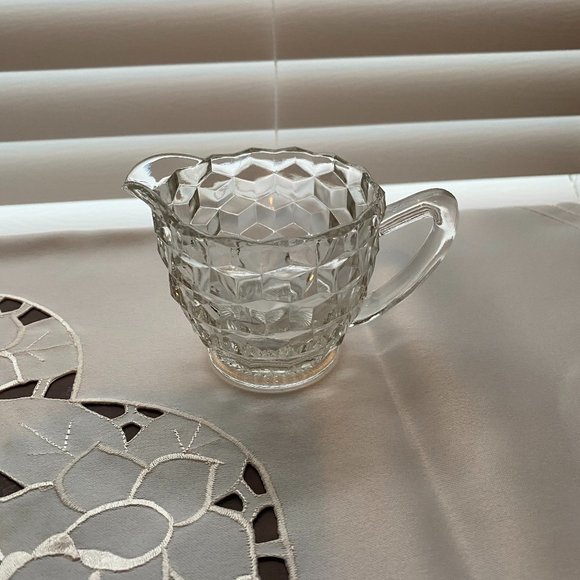 Vintage cream and sugar set, and glass candy dish - Picture 4 of 5